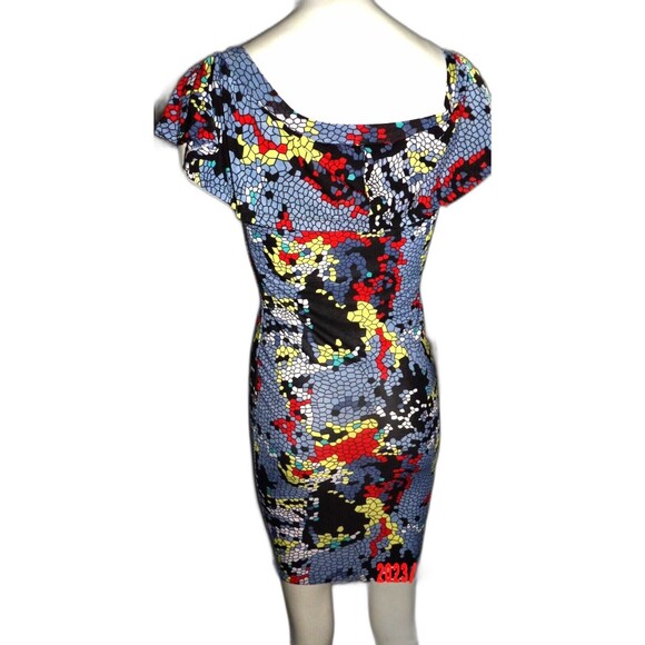 Fashion Olivia Halter Style Bodycon Stretchy Dress Color Block Off Shoulder READ - Picture 5 of 7